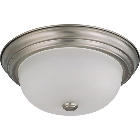 2 Light 13" Flush Mount with Frosted White Glass Ceiling Nuvo Lighting 