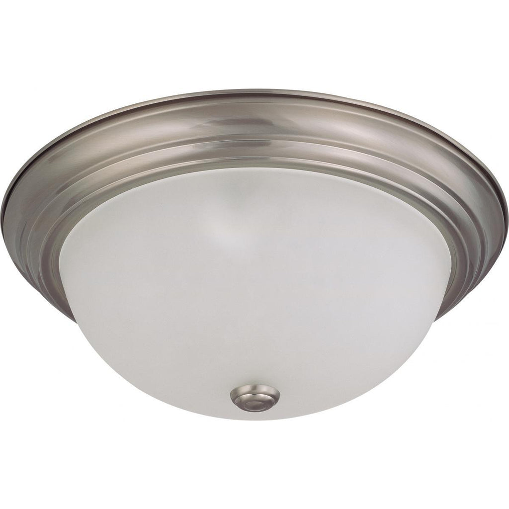 3 Light 15" Flush Mount with Frosted White Glass Ceiling Nuvo Lighting 