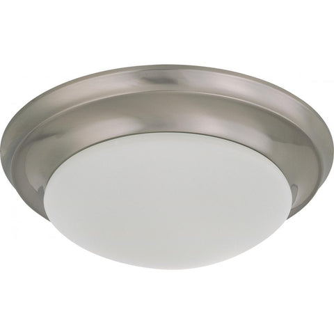 12" Flush Mount Twist & Lock with Frosted White Glass
