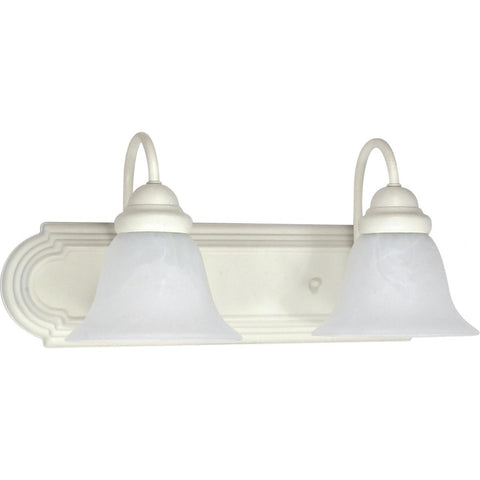 Ballerina 2 Light 18" Vanity with Alabaster Glass Bell Shades Wall Nuvo Lighting 
