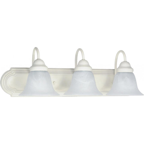 Ballerina 3 Light 24" Vanity with Alabaster Glass Bell Shades Wall Nuvo Lighting 