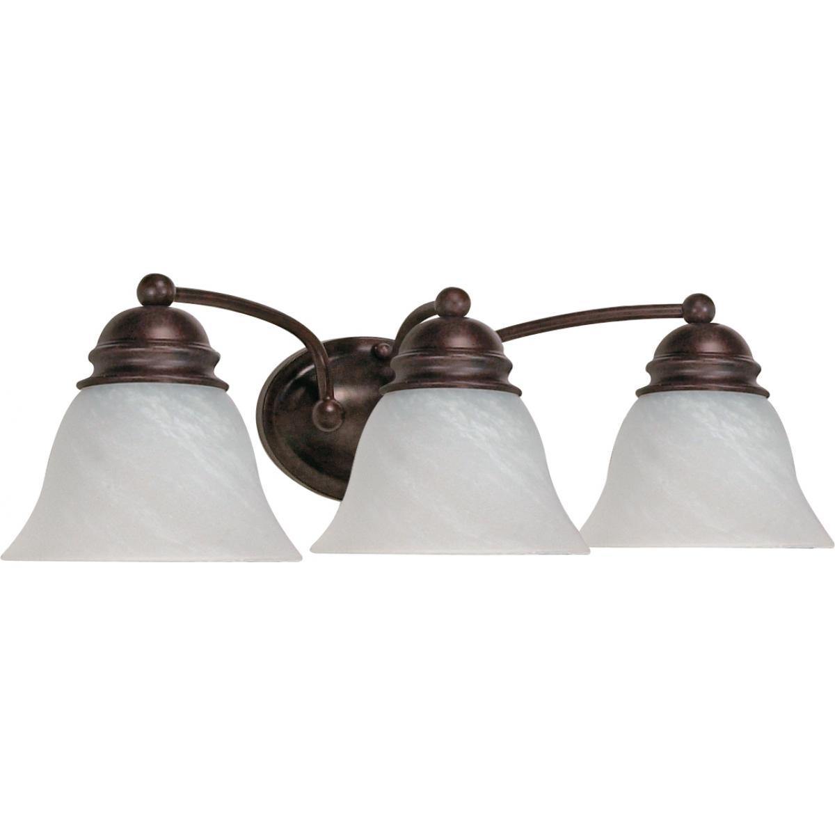 Empire 3 Light 21" Vanity with Alabaster Glass Bell Shades Wall Nuvo Lighting 