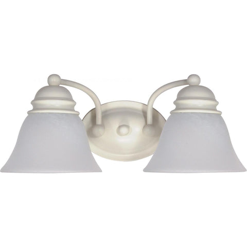 Empire 2 Light 15" Vanity with Alabaster Glass Bell Shades Wall Nuvo Lighting 