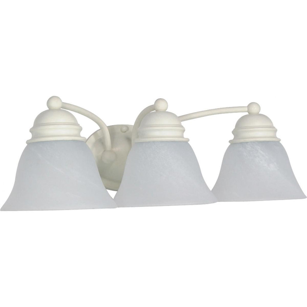 Empire 3 Light 21" Vanity with Alabaster Glass Bell Shades Wall Nuvo Lighting 