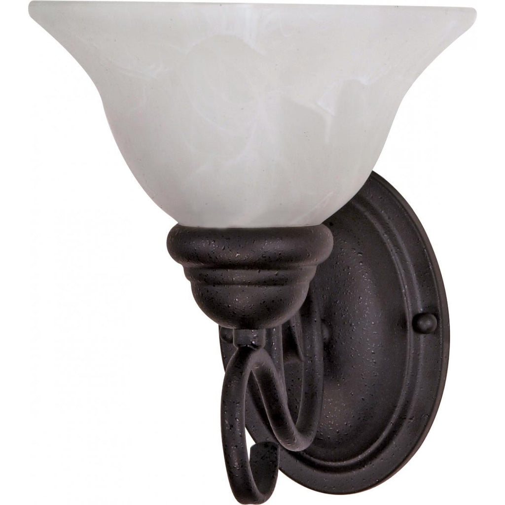 Castillo 8" Wall Fixture with Alabaster Swirl Glass Wall Nuvo Lighting 