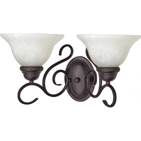 Castillo 2 Light 18" Wall Fixture with Alabaster Swirl Glass Wall Nuvo Lighting 