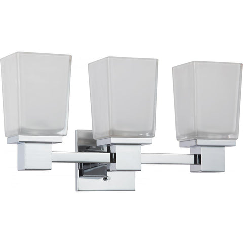 Parker 3 Light Vanity Fixture with Sandstone Etched Glass Wall Nuvo Lighting 