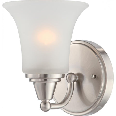 Surrey 1 Light Vanity Fixture with Frosted Glass Wall Nuvo Lighting 