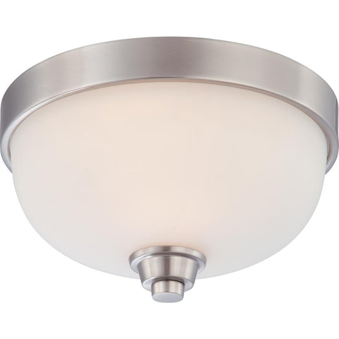 Helium 1 Light Flush Dome Fixture with Satin White Glass Ceiling Nuvo Lighting 