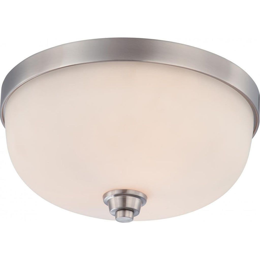 Helium 3 Light Flush Dome Fixture with Satin White Glass Ceiling Nuvo Lighting 