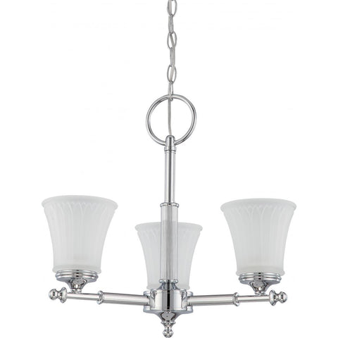 Teller 3 Light Chandelier with Frosted Etched Glass Ceiling Nuvo Lighting 