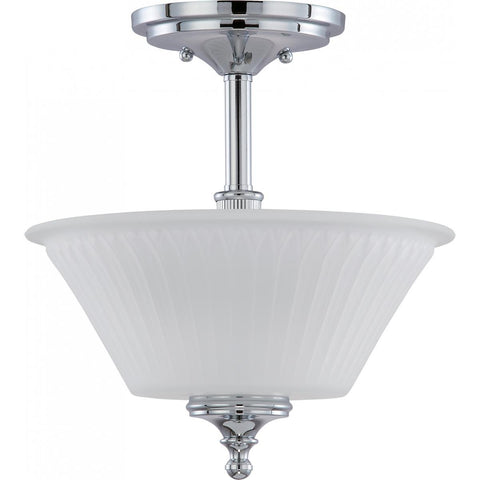 Teller 2 Light Semi Flush Fixture with Frosted Etched Glass Ceiling Nuvo Lighting 