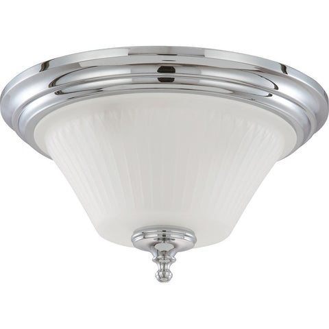 Teller 3 Light Flush Dome Fixture with Frosted Etched Glass Ceiling Nuvo Lighting 
