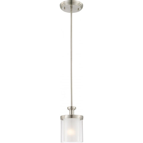 Decker Mini Pendant with Clear & Frosted Glass Ceiling Nuvo Lighting 