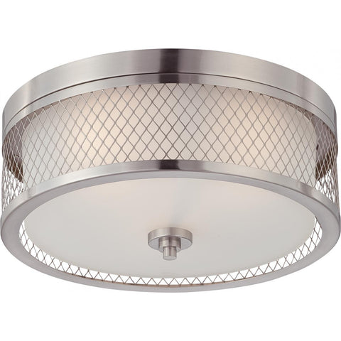 Fusion 3 Light Flush Dome Fixture with Frosted Glass Ceiling Nuvo Lighting 