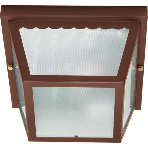 2 Light 10" Carport Flush Mount With Textured Frosted Glass Ceiling Nuvo Lighting 