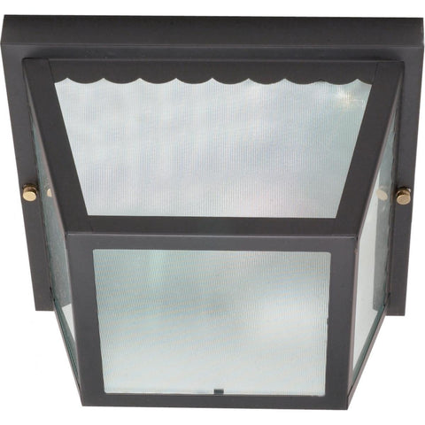 2 Light 10" Carport Flush Mount With Textured Frosted Glass Outdoor Nuvo Lighting 