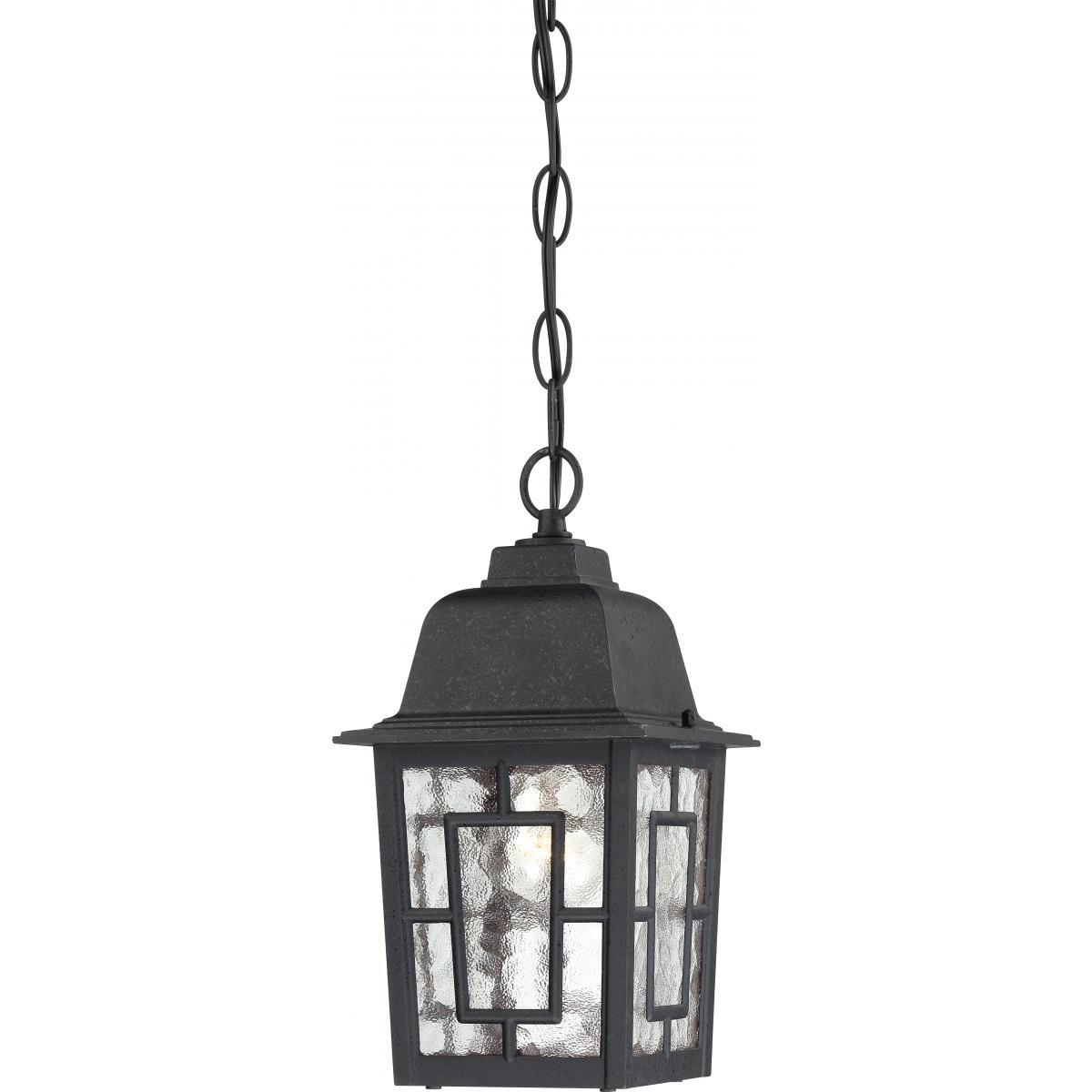 Banyan 11" Outdoor Hanging Black Lantern with Clear Water Glass Outdoor Nuvo Lighting Clear 