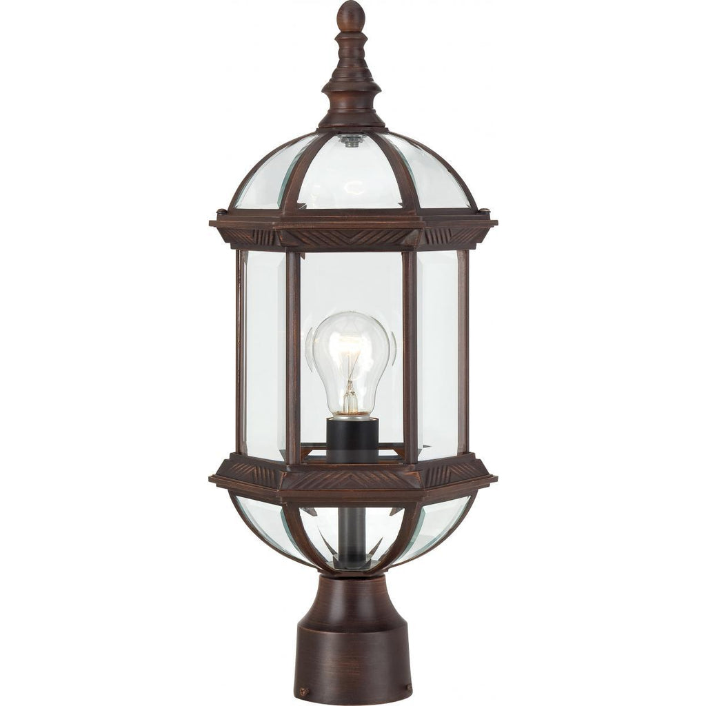 Boxwood 19" Outdoor Post with Clear Beveled Glass Outdoor Nuvo Lighting 