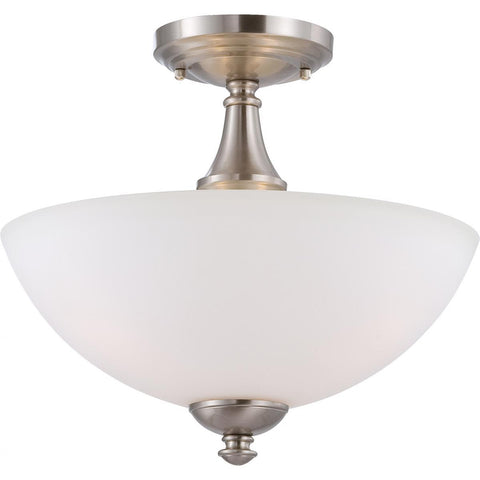 Patton 3 Light Semi Flush with Frosted Glass Ceiling Nuvo Lighting 