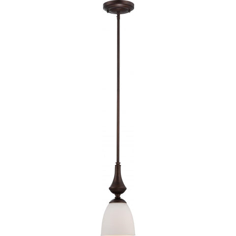 Patton Mini Pendant with Frosted Glass Ceiling Nuvo Lighting 