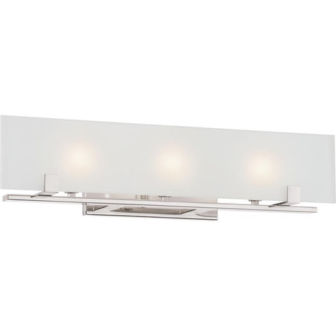 Lynne 3 Light Halogen Vanity Fixture with Frosted Glass Lamps Included Wall Nuvo Lighting 