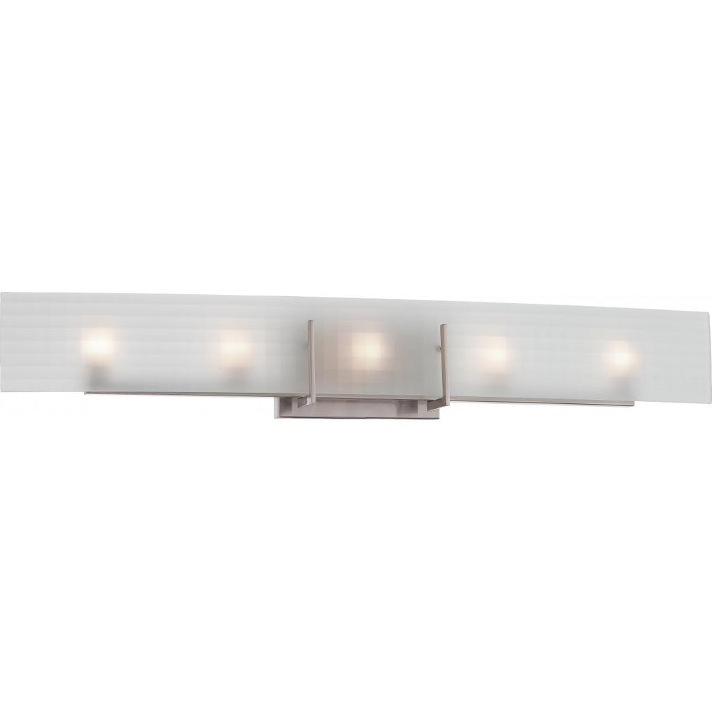 Yogi 5 Light Halogen Vanity Fixture with Frosted Glass Lamps Included Wall Nuvo Lighting 