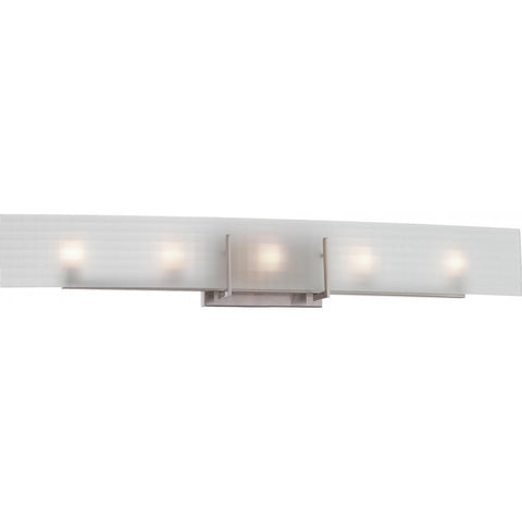 Yogi 5 Light Halogen Vanity Fixture with Frosted Glass Lamps Included Wall Nuvo Lighting 