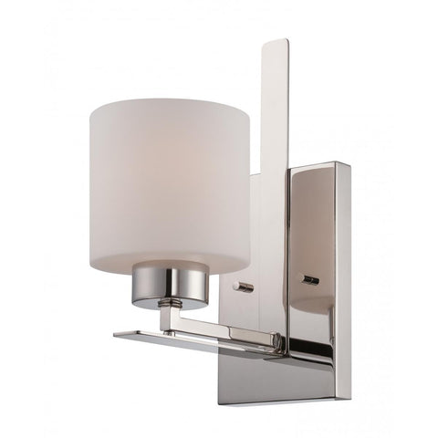 Parallel 1 Light Vanity Fixture with Etched Opal Glass Wall Nuvo Lighting 