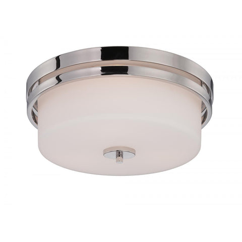 Parallel 3 Light Flush Fixture with Etched Opal Glass Ceiling Nuvo Lighting 