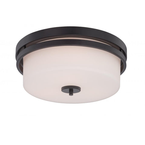 Parallel 3 Light Flush Fixture with Etched Opal Glass Ceiling Nuvo Lighting 