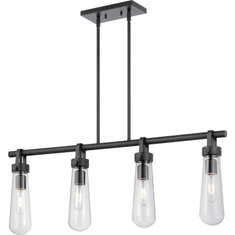 Beaker 4 Light Trestle Fixture with Clear Glass - Aged Bronze Ceiling Nuvo Lighting 