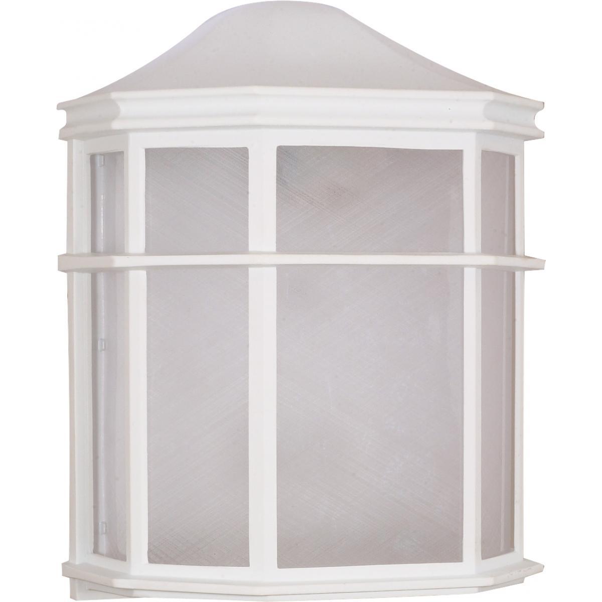 Die Cast 10"w White Cage Lantern Wall Light with Acrylic Lens Outdoor Nuvo Lighting White 