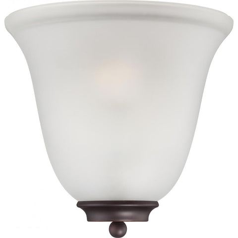 Empire 1 Light Wall Sconce Mahogany Bronze with Frosted Glass Wall Nuvo Lighting 