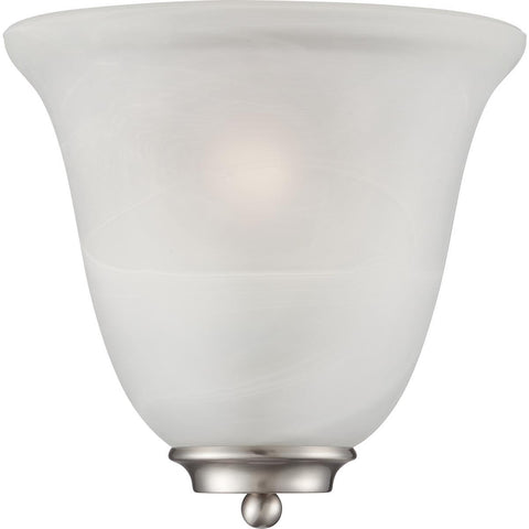 Empire 1 Light Wall Sconce Brushed Nickel with Alabaster Glass Wall Nuvo Lighting 