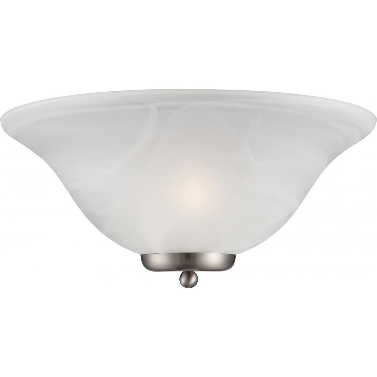 Ballerina 1 Light Wall Sconce Brushed Nickel with Alabaster Glass Wall Nuvo Lighting 