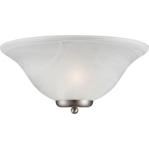 Ballerina 1 Light Wall Sconce Brushed Nickel with Alabaster Glass Wall Nuvo Lighting 