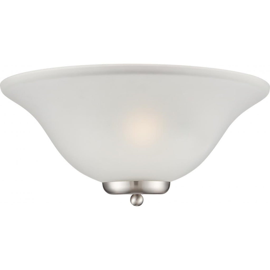 Ballerina 1 Light Wall Sconce Brushed Nickel with Frosted Glass Wall Nuvo Lighting 