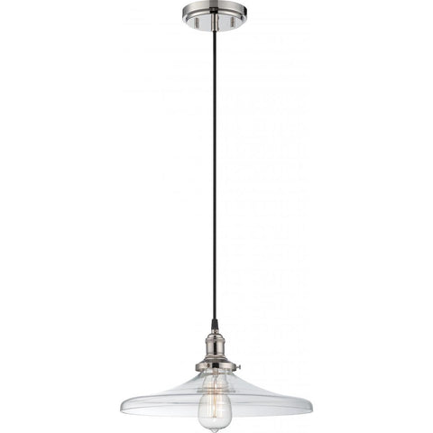 Vintage 1 Light Pendant with Clear Glass Vintage Lamp Included Ceiling Nuvo Lighting 