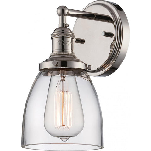 Vintage Sconce with Clear Glass Vintage Lamp Included Wall Nuvo Lighting 