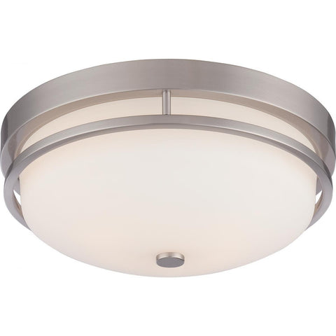 Neval 2 Light Flush Fixture with Satin White Glass Ceiling Nuvo Lighting 