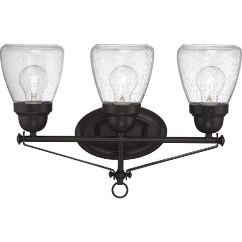 Laurel 3 Light Vanity Fixture with Clear Seeded Glass Wall Nuvo Lighting 