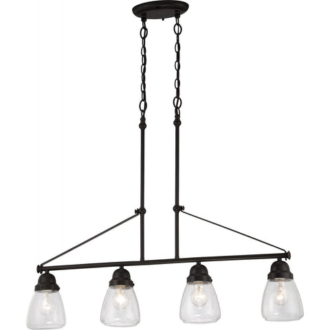 Laurel 4 Light Trestle with Clear Seeded Glass Ceiling Nuvo Lighting 