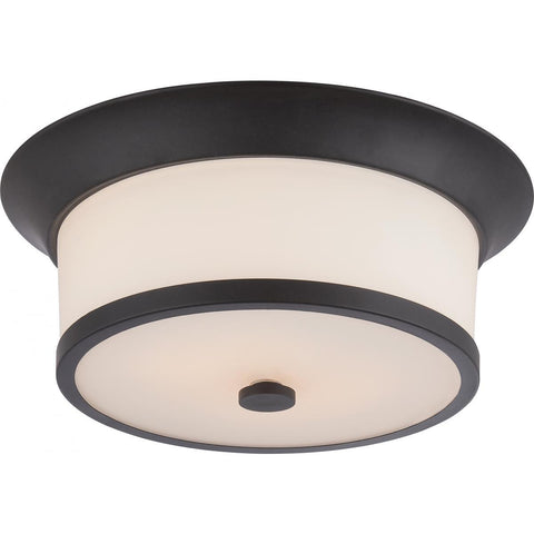 Mobili 2 Light Flush Fixture with Satin White Glass Ceiling Nuvo Lighting 