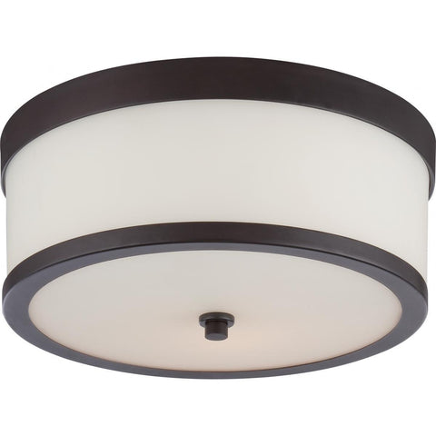 Celine 2 Light Flush Fixture with Etched Opal Glass Ceiling Nuvo Lighting 