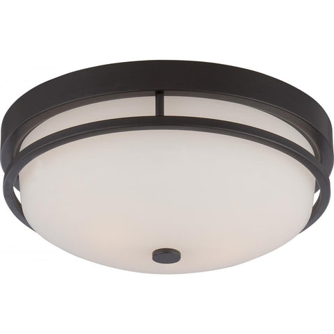 Neval 2 Light Flush Fixture with Satin White Glass Ceiling Nuvo Lighting 