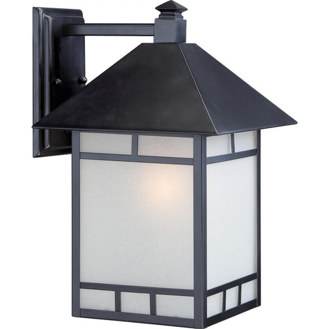 Drexel 1 Light 10" Outdoor Wall Fixture with Frosted Seed Glass Outdoor Nuvo Lighting 