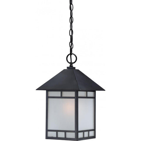 Drexel 1 Light Outdoor Hanging Fixture with Frosted Seed Glass Outdoor Nuvo Lighting 