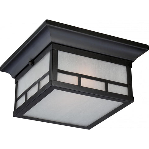 Drexel 2 Light Outdoor Flush Fixture with Frosted Seed Glass Outdoor Nuvo Lighting 