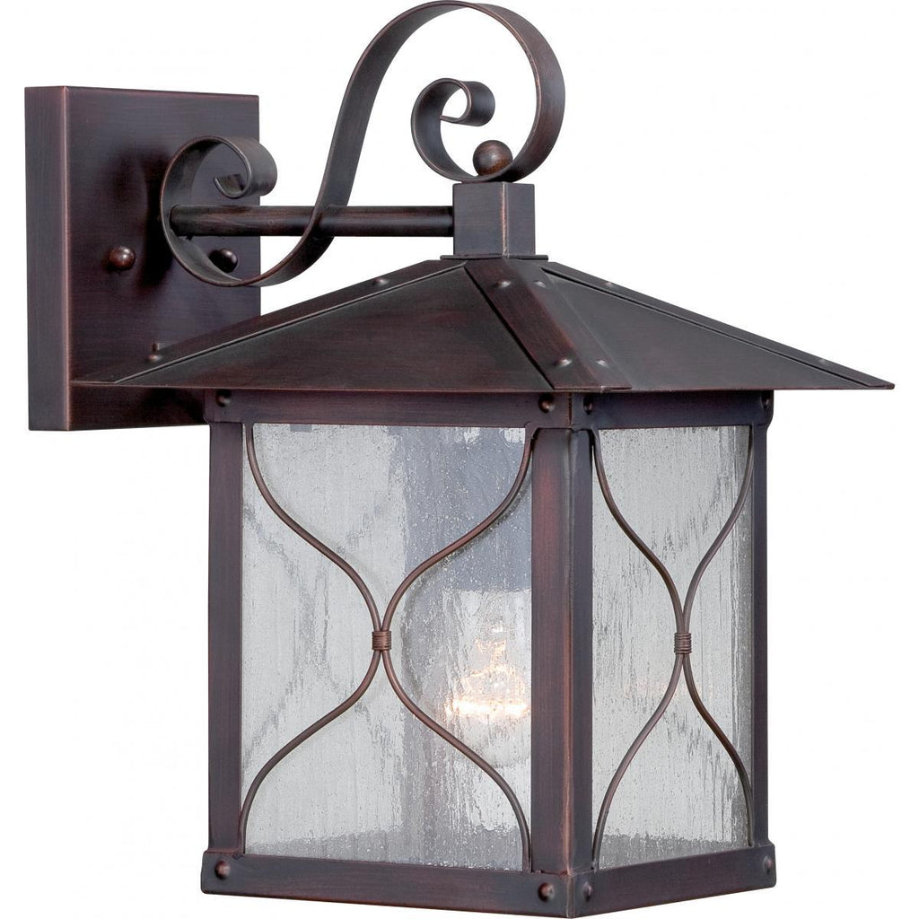 Vega 1 Light 9" Outdoor Wall Fixture with Clear Seed Glass Outdoor Nuvo Lighting 
